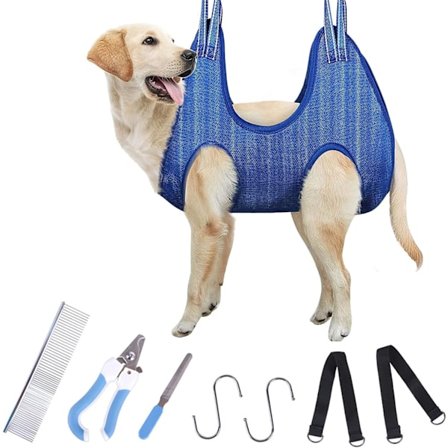 Hundefrisør-hængekøje-sæt, Hængekøje til hunde med 2 S-kroge, 1 kam og