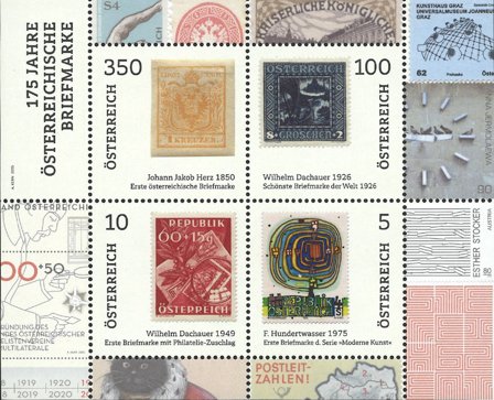 Østrig - Første frimærke 175 år - Postfrisk miniark
