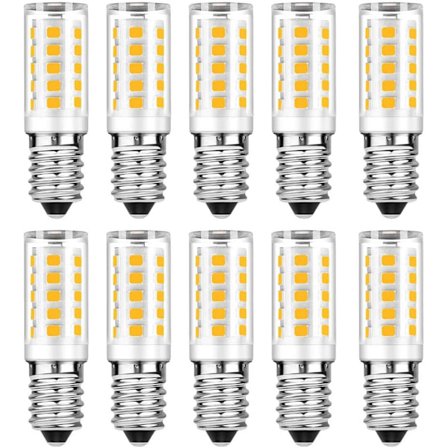 E14 LED-lampa, kallvitt 6000K, 5W motsvarande 50W glödlampa, 400LM, ej dimbar, 10-pack
