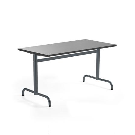 Tisch PLURAL, 1400x700x720 mm, Linoleum-Platte, dunkelgrau, anthrazit