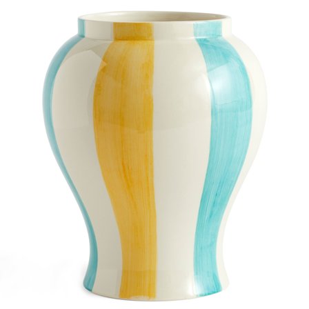 Hay Sobremesa Stripe vase, large, grøn/gul | KitchenOne
