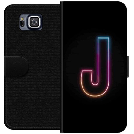 Kompatibelt Lommeboketui til Samsung Samsung Galaxy Alpha Minimalistisk neonbokstav J i fargeskiftende lys mot svart bakgrunn