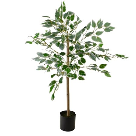 VIRIDIS Konstgjord Fikus Benjamin 96 cm i svart kruka