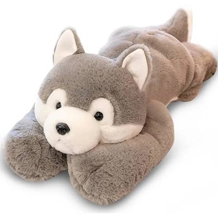 Dinosaur Plysjleketøypute, Søte Dinosaur Kosedyrdukker for Gutter Jenter Fans (Grå Husky, 30cm/11.8 tommer)
