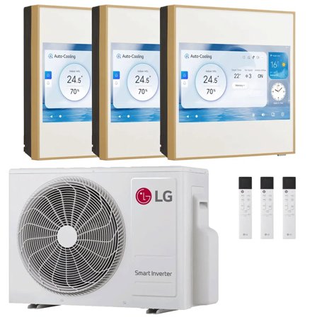 Condizionatore LG ARTCOOL Gallery LCD trial split 9000+9000+12000 BTU inverter A+++ wifi unità esterna 5.3 kW