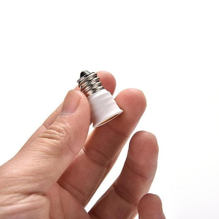 E12 till E14 Glödlampshållare Adapter Sockel Konverter Ljusbas Kandelaber Vit [DB]