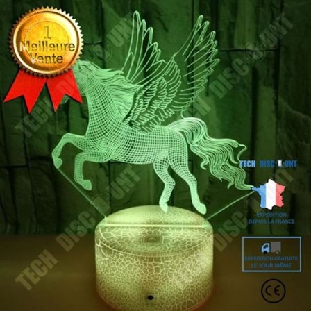 Bordslampa - TD - 3D Enhörning - Dimbar - Beröringskänslig - 7 LED-färger