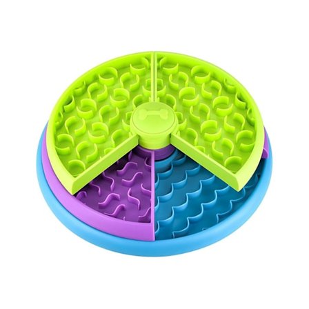 Triple Slow Feeding Bowl Dyrefôrskål for Katter og Hunder Helsemessig Spisebolle