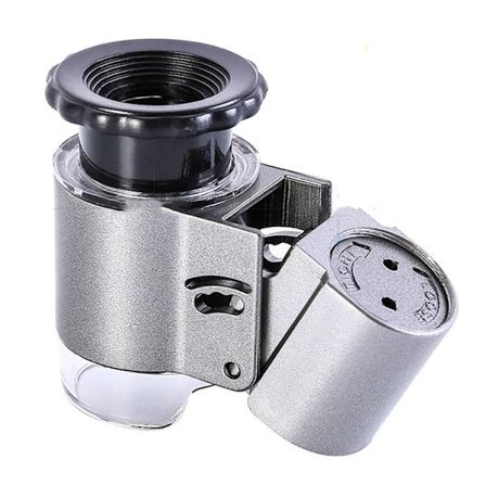 Forstørrelsesglas med lys - Bærbar belyst lup med 10x forstørrelse, LED'er