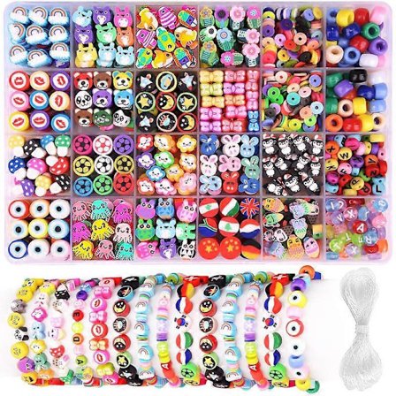 Polymerleire Perler Armbånd Lagingssett, Morsomme Perler DIY Tilbehør