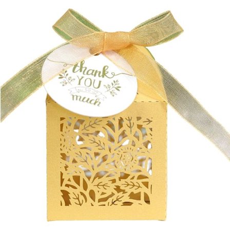 50 stk Bryllupsgodteriboks med bånd, takkekort, hul Valentinsdagsgave