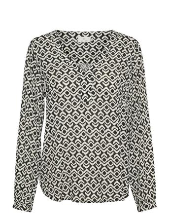 Kaamber Blouse Ls Printed Tops Blouses Long-sleeved Black Kaffe