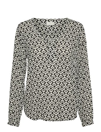 Kaamber Blouse Ls Printed Black Kaffe