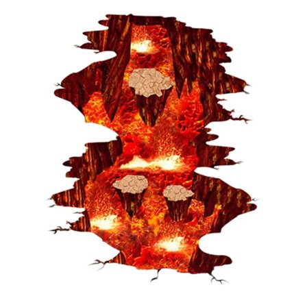 3D Lava Gulv Klistremerke Fjernet Vinyl Flamme Og Lava Bakgrunnsbilder Veggdekor Til Stue Soverom Barnerom-Skrell & Lim-23,6 X 35,4 Tommer(Lava)