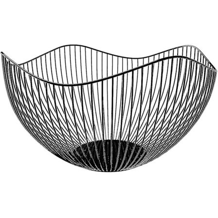 Fruktkorg Svart Fruktkorg 25x14cm Vågig Fruktkorg Design Modern Fruktkorg Fruktkorg För Snacks Stor Fruktkorg Fruktkorg Bänkskiva