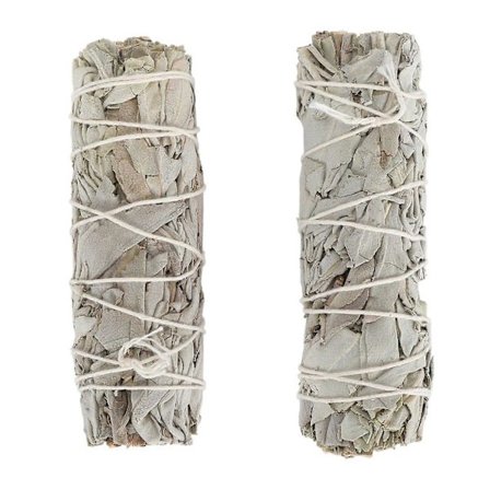 2-pack Vit Salvia Smudge Sticks Renar Sinne Positiv Energi Ångestlindring Brinnande Salviapinnar