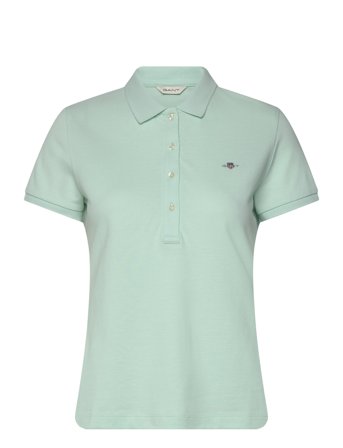 Slim Sheild Cap Sleeve Pique Polo Green GANT