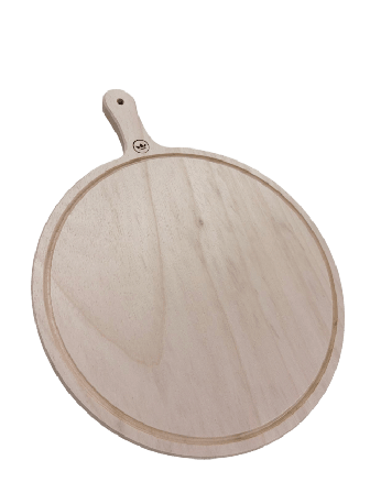 Dutchdeluxes Stor Solid Träskär- Och Serveringsbräda – Rund med handtag Horeca-godkänd Skärbrädor & brickor Brun M-L