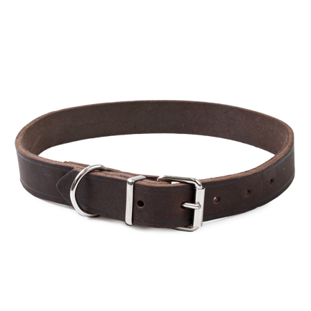 Selected by ZOO - Halskjede i lær Hera justerbar Brun 22 mm x 39-49 cm - Hund - Halsbånd - ZOO.no