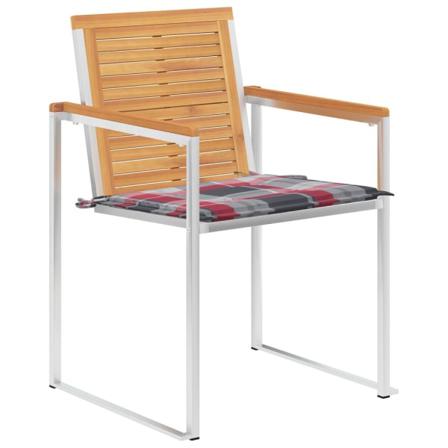 Vidaxl Trädgårdsstolar 6 St Med Dynor Massiv Teak Brun