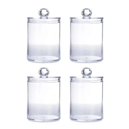 Sofistikerede apotekerglas i krystalglas til badeværelsestilbehør, klar glasbeholder med aftagelige låg til makeupbordsorganisatorer, Decora