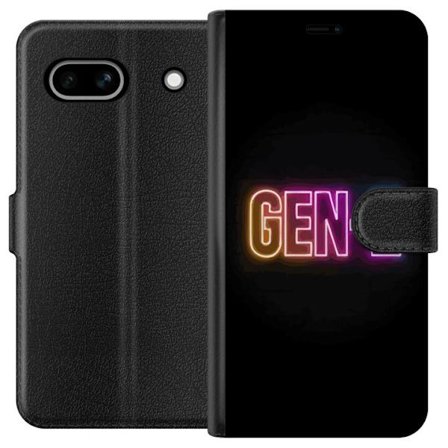 Kompatibel Tegnebogsetui til Google Google Pixel 7a Neontekst Gen Z i farverigt lys mod en mørk baggrund i moderne digital stil