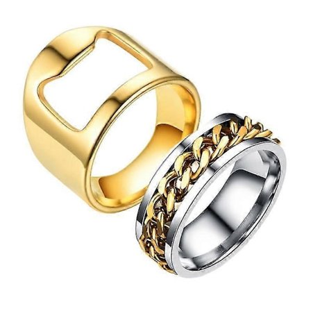 1 Set Flasköppnarring Arbetsbesparande Hög Hållbarhet Rostfritt Stål Flasköppnare Ring för Pu