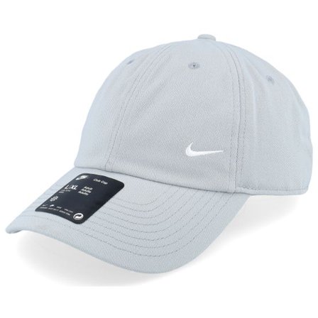 Nike - Grå unconstructed Keps - Club Swoosh Base Grey/Sail Dad Cap @ Hatstore