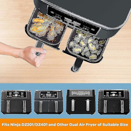 2-pak Luftfrituregryde Silikone Potte Til Ninja Foodi Dz201/dz401 8qt, Genanvendelig Luftfrituregryde Liner Til Ninja Dual Luftfrituregryde, Ninja 