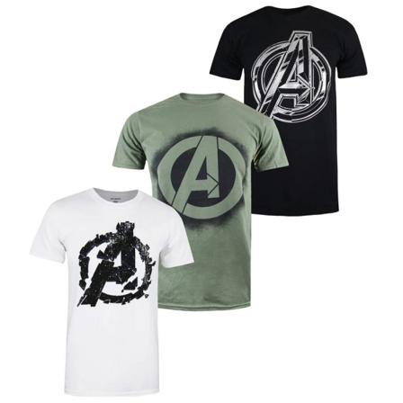 Marvel Avengers T-shirt Med Logotyp För Män (förpackning Med 3) Xl Svart/grön/wh