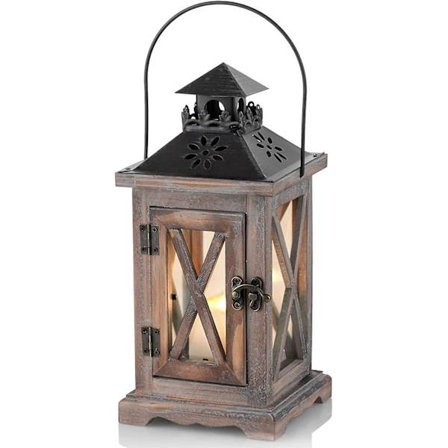 Trelykt Vintage Lysestake Dekorativ Lykt For Rustikk Bryllupsbordpynt