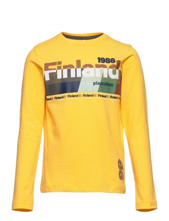 Nkmtisson Ls Slim Top Box T-shirts Long-sleeved T-shirts Keltainen Name It