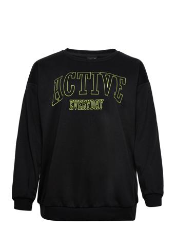 Alie, L/S, Sweat Svetari Collegepaita Musta Zizzi