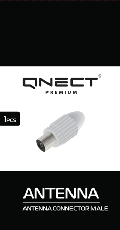 QNECT Antenna connector male straight, White