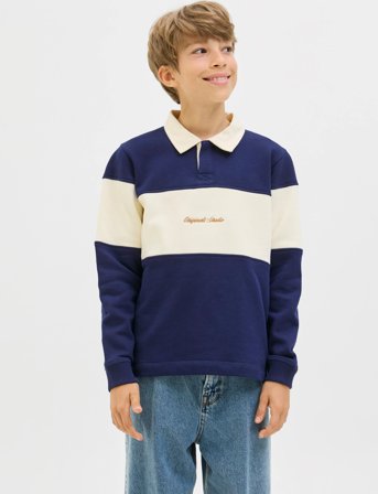 Jack & Jones Jornorrebro Blocking Sweat Polo Jnr - Navy - 176