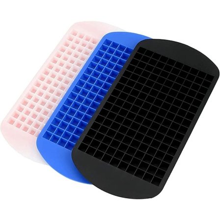 Runde og firkantede isbitformer, isbitbrett, 2 stk silikonisbitformer med sprutsikre lokk, fleksible, lett å ta ut