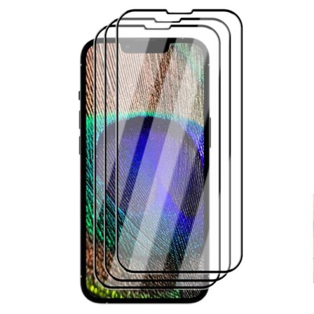 3-pack iPhone 12 Mini HD Skjermbeskyttelse Karbonfiber herdet glass