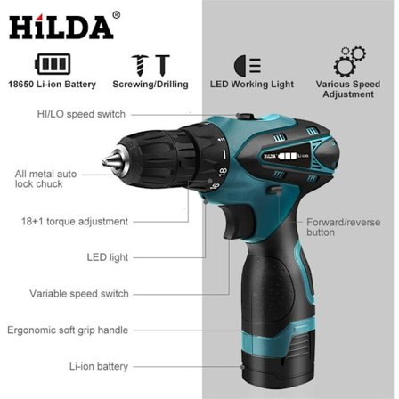 Sladdlös borr/skruvdragare Elektriskt miniverktyg för borrning