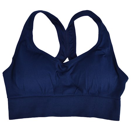 Kvinners trådløse sports-BH, myk, hudvennlig, pustende amme-yogatrenings-BH, blå, L