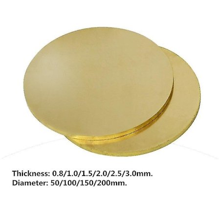 Mässingsskiva Rund Platta Blad Diameter 50mm 100mm 150mm 200mm Koppar Legering Blad Platta