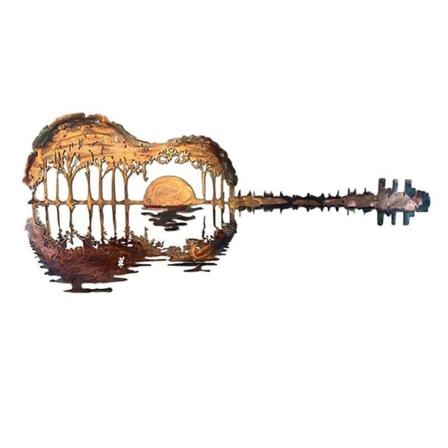 40 x 22 cm veggdekorasjon Metallveggdekorasjon Abstrakt gitar