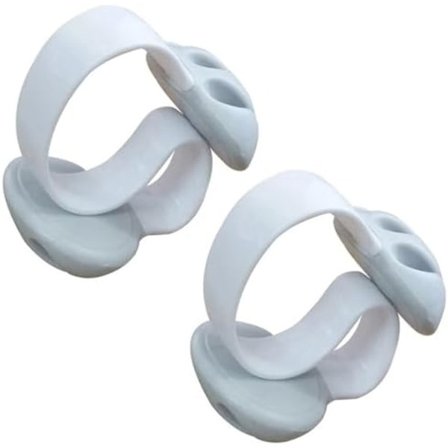 5,8×5,2×3,7cm 2 Vita Kabelklämmor för skrivbord, Icke-klibbiga, Viktade, Små Kabelhållare