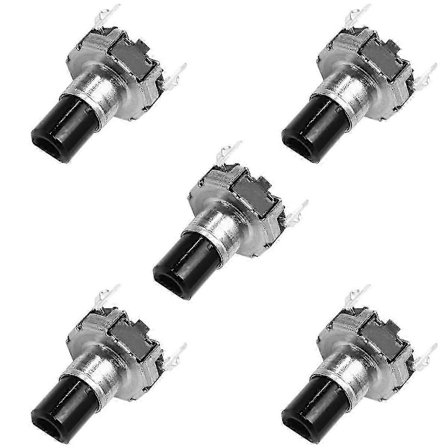 5 stk. EC12D1524403 Bil Navigation CD Volume Encoder med Trykknap Switch EC12 Rund Type 30 Positioner
