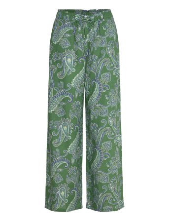 Mango | Paisley-Print Linen Trousers | XS