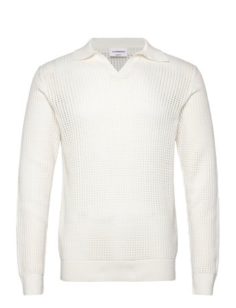 Lindbergh | Crochet Knit L/S V-Neck Polo | XL