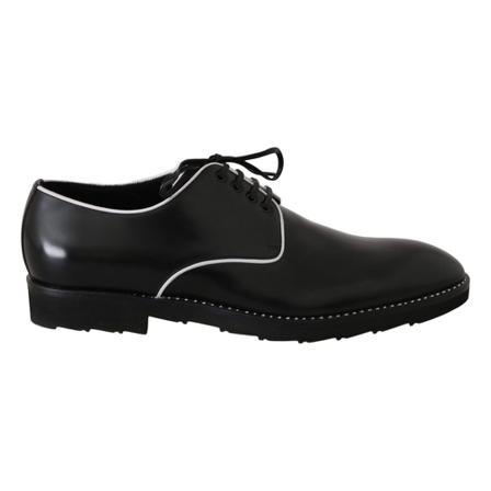 Dolce & Gabbana, Leather Line Derby Shoes Czarny, Mężczyzna, Rozmiar: 43 EU