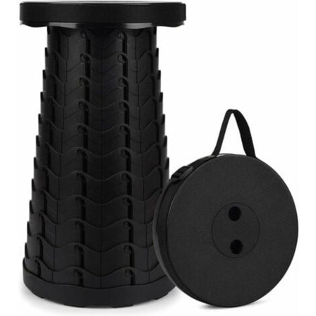 Bærbar Foldeskammel, Anden Generations Foldeskammel, Camping Fiskeri/Grill/Indendørs/Udendørs Aktiviteter Skammel, Sort