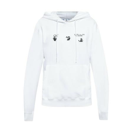 Off White Hoodie With Logo Print Hvid, Herre