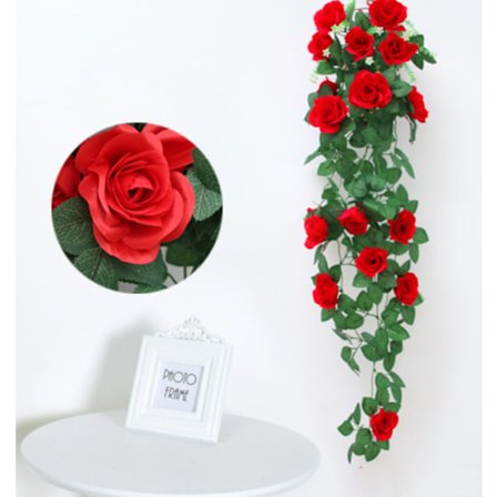 2 stk Kunstige roser Kunstige blomster Kunstige hengende planter Kunstige