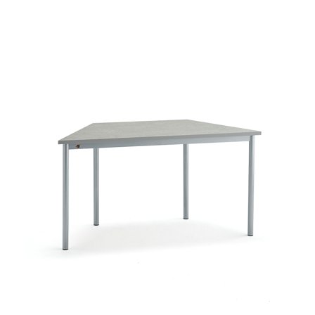 Tisch SONITUS TRAPETS, 1400x700x720 mm, Linoleum grau, alugrau